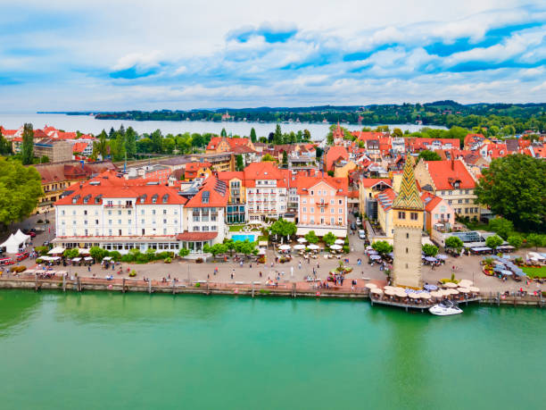 istock Lindau aerial panoramic view in Bavaria, Germany 2160514493