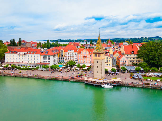 istock Lindau aerial panoramic view in Bavaria, Germany 2160514501