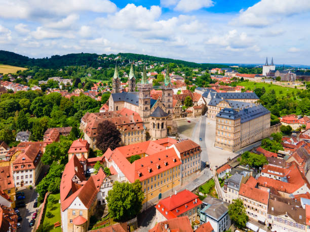 Bamberg old town aerial panoramic view