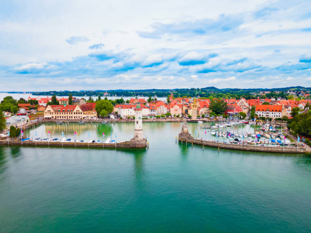 istock Lindau aerial panoramic view in Bavaria, Germany 2160514536