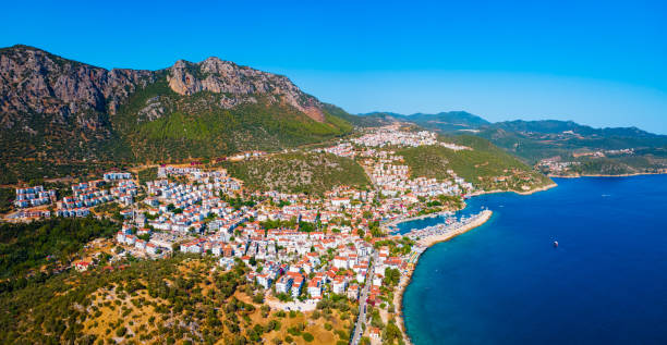 istock Kas city aerial panoramic view in Turkey 2160515073