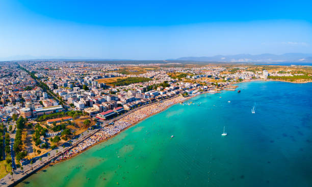 istock Didim city beach aerial panoramic view in Turkey 2160515077