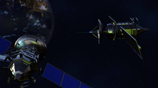 istock blue satellites in orbit around the Earth 2160517426