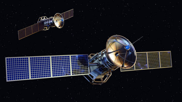 istock blue satellites in orbit around the Earth 2160517427