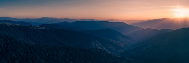 istock Breathtaking Sunrise Over Carpathian Mountain Ridge Panorama 2160519932
