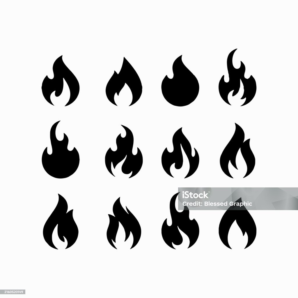 ensemble d’icônes vectorielles de flammes de feu - clipart vectoriel de Feu libre de droits ensemble d’icônes vectorielles de flammes de feu - clipart vectoriel de Feu libre de droits