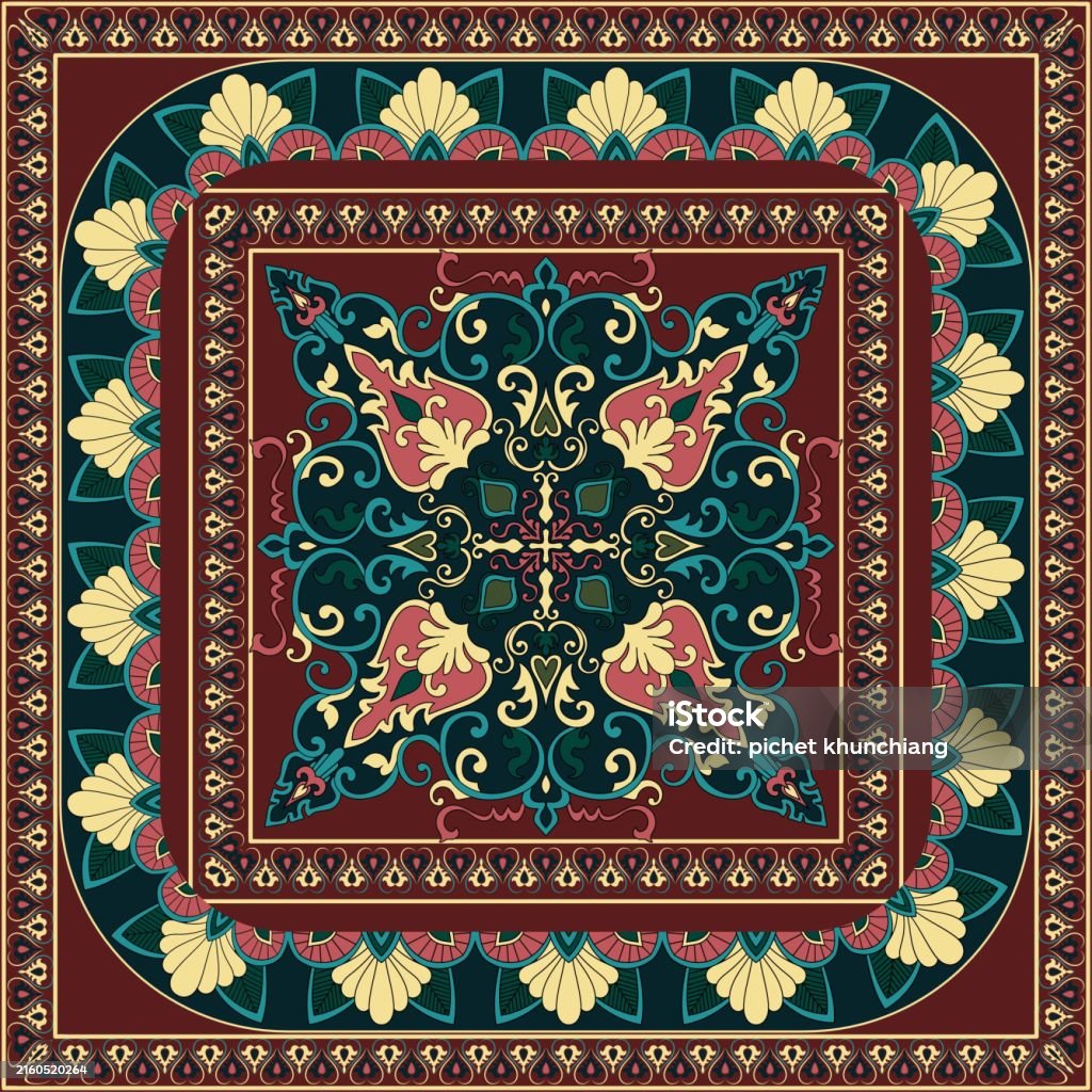 Projeto de vetor ornamental colorido para tapete, tapis, tapete de yoga. Clipart étnico geométrico. Tapete ornamental árabe com elementos decorativos. Tapete persa - Vetor de Abstrato royalty-free Projeto de vetor ornamental colorido para tapete, tapis, tapete de yoga. Clipart étnico geométrico. Tapete ornamental árabe com elementos decorativos. Tapete persa - Vetor de Abstrato royalty-free