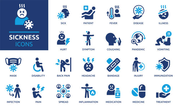 Containing disease, fever, patient, sick, illness, infection, symptom, injury, pain and more.