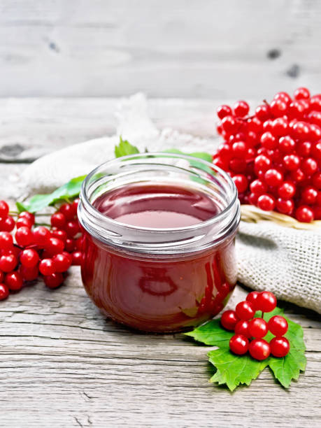 istock Jam viburnum in jar on old board 2160522054