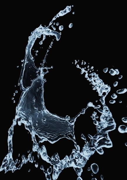 istock Abstract background with swirling waves and splashes 2160525539