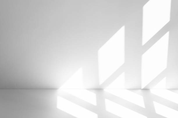 istock Wall interior background, studio and backdrops show products.with shadow from window color white . background for text insertion and presentation product 2160526066