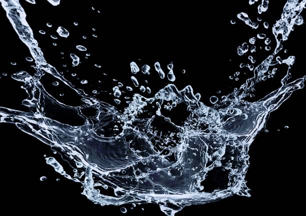 istock Abstract background with swirling waves and splashes 2160530753