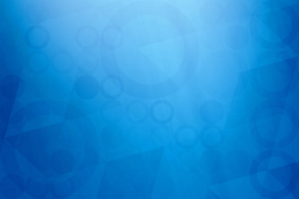 Futuristic Blue Abstract Background: Geometric Shapes, Color Gradient, and Light Effects