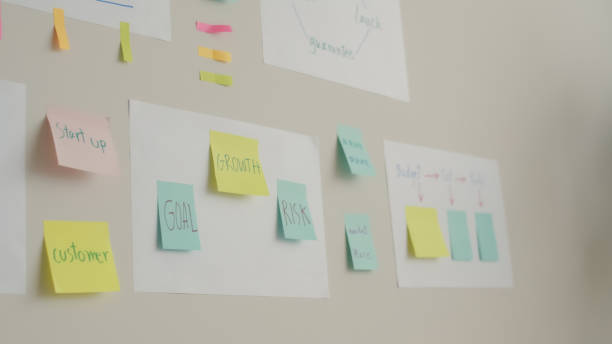 istock Strategic Planning with Sticky Notes on Office Wall. 2160531788