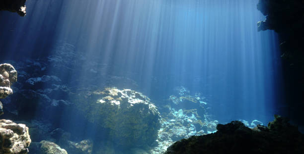 istock Ray of sunlight inside a cave underwater 2160535573