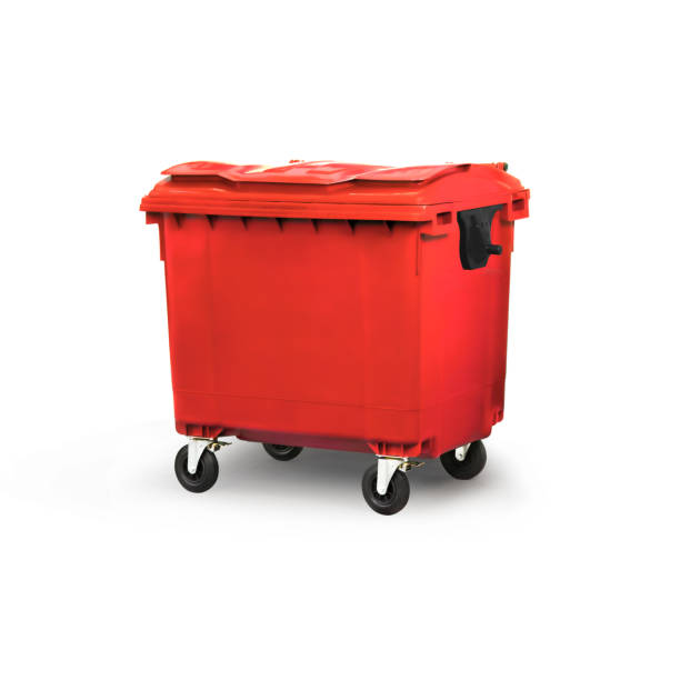 High-Quality Red Industrial Dumpster on Wheels for Efficient Waste Management and Disposal in Commercial and Industrial Settings