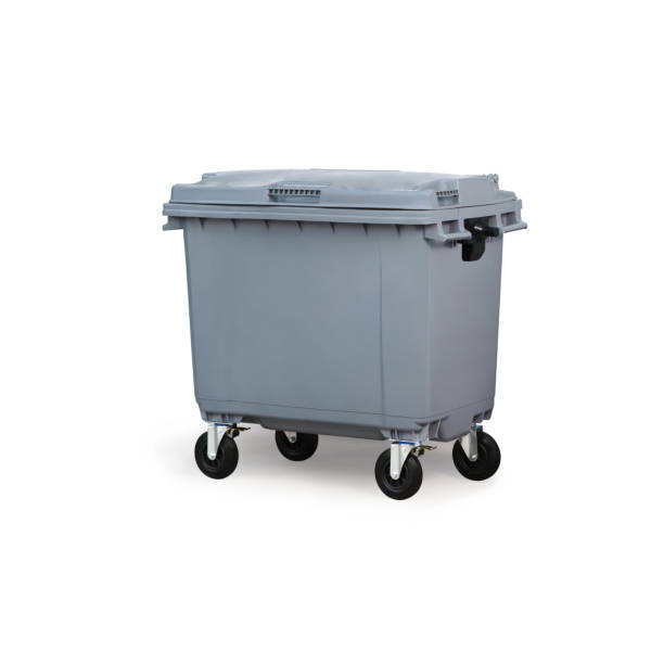 istock Durable Gray Industrial Dumpster on Wheels for Effective Waste Management and Disposal in Various Commercial and Industrial Environments 2160541520