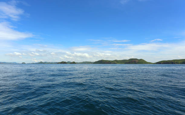 istock Smooth sea and blue sky in daytime with Clear air. 2160545116