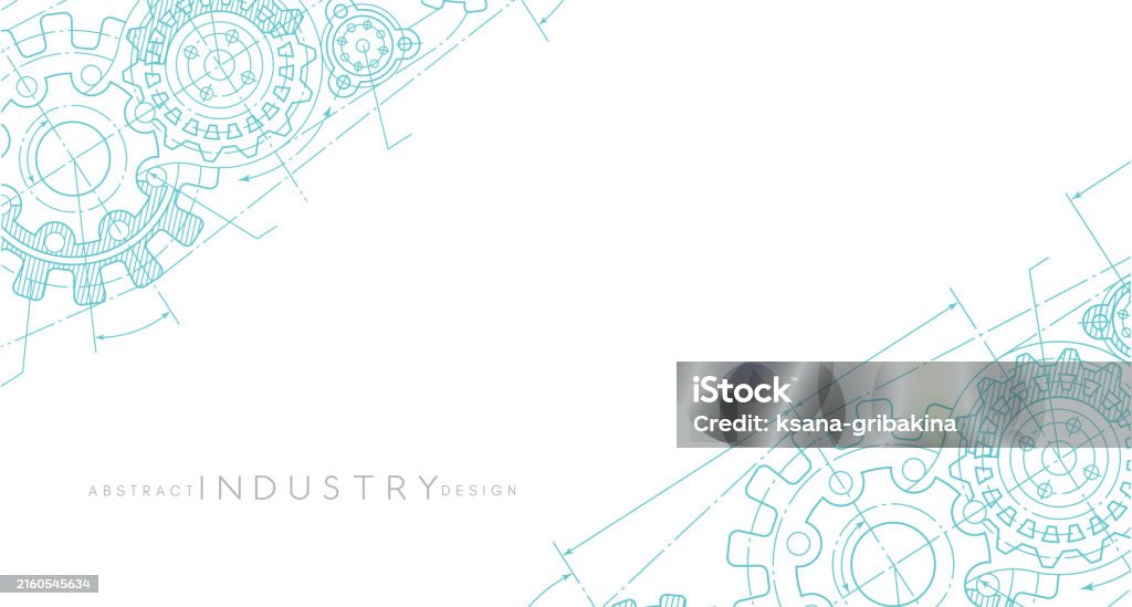 Engineering Industrial Background From Technical Drawing Elements ...