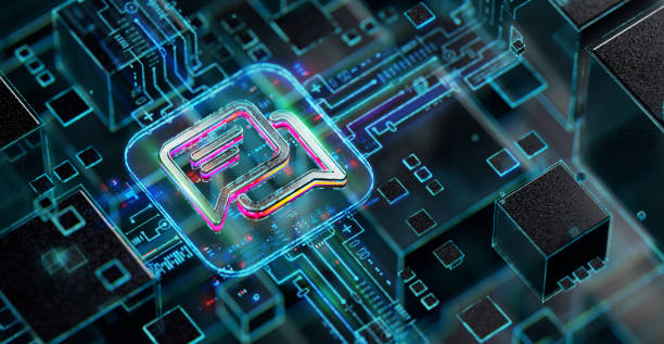 istock On-line Chat concept on digital background. Chat support evolution. Futuristic chat icon in world of technological progress and innovation. CGI 3D render 2160549553
