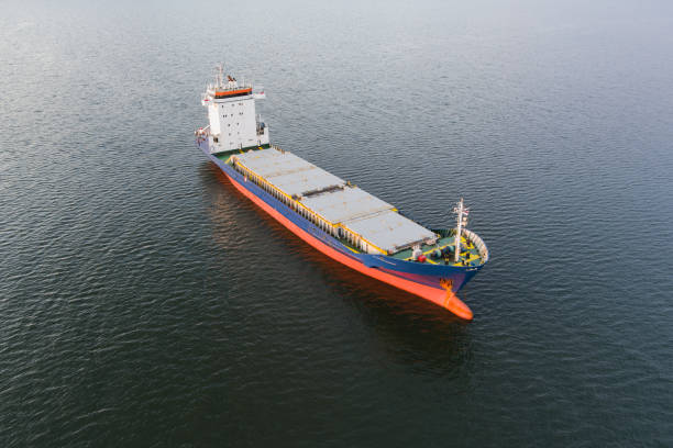 istock Unloaded cargo ship in the Baltic sea. 2160551093