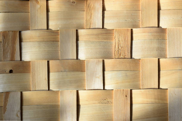 Light wood fibers braided as texture or background.