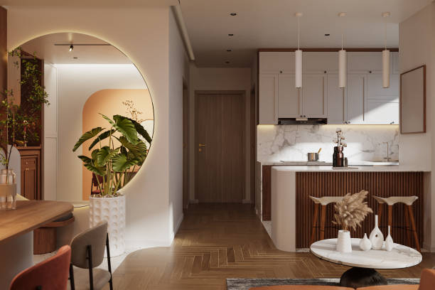istock Minimalism Style Interior Design For Minimalist Dining and Kitchen, Allocated With Natural and Comfy Stuff 2160552557