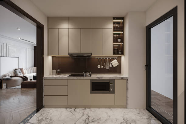 istock Petty Contemporary Kitchen Decorated with Smart Idea 2160552769