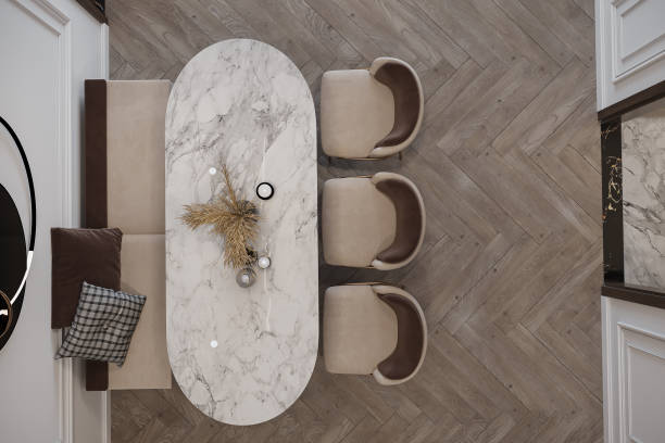 istock Top View From Smart Dining Place Where Placement Dining Set-up 2160552773