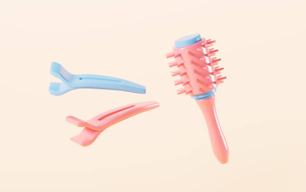 istock Cartoon various barber's combs, hairdressing and beauty, 3d rendering. 2160557317