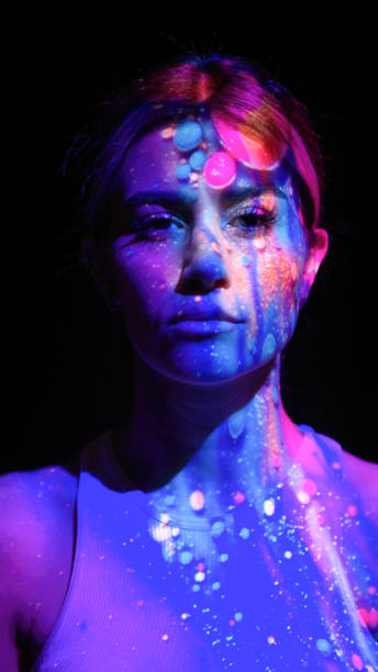 istock Abstract lights on a woman's face 2160558432