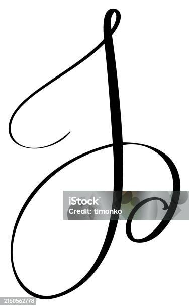 J In Lettering Hand Drawn Vector Calligraphy Letter J Script Capital Font Handwritten ...