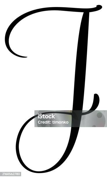 Capital Jscript Hand Drawn Vector Calligraphy Letter Capital J Script Font Initials ...