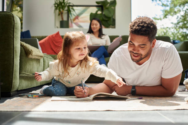 father and daughter spending quality time together