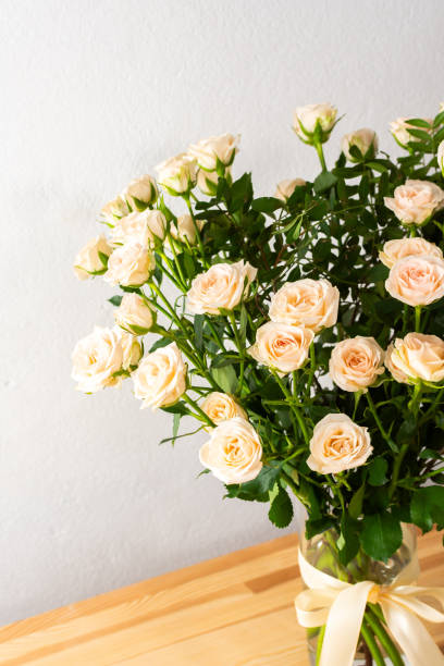istock A bouquet of delicate cream roses 2160578043