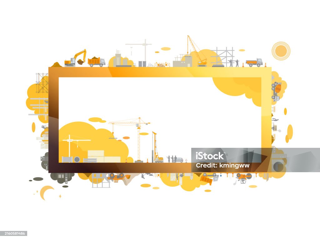 Rectangular Frame Constructtion Construction Industry A006 With Rectangle Frame Vector Illustration ...