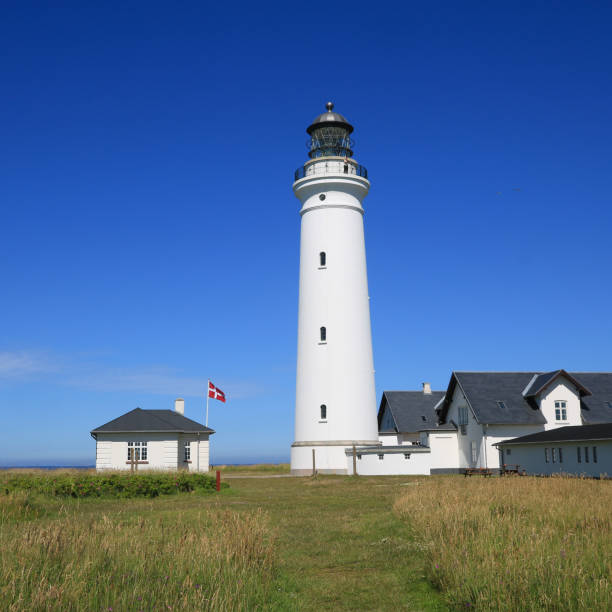 istock Blue sky over the Hirtshals Lighthouse, Denmark. 2160582821