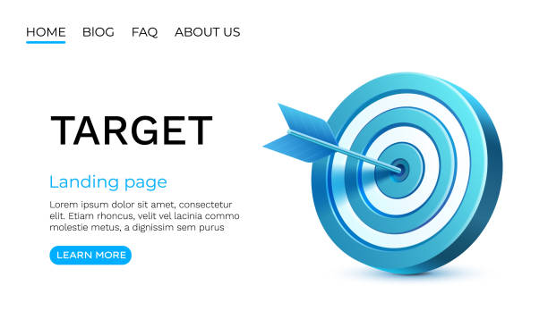 illustrations, cliparts, dessins animés et icônes de target landing page, banner business 3d icon. vector illustration - cible