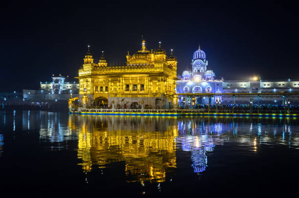 The Golden Temple at night.