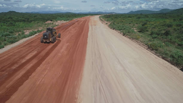construction with heavy equipment drone footage imges