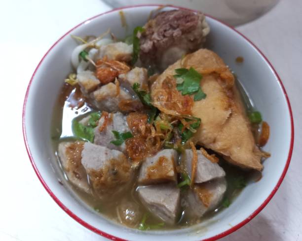 istock Meatball soup  from Indonesia called bakso or baso that made by  meat paste with savory flavor homemade| Traditional streets food 2160592802