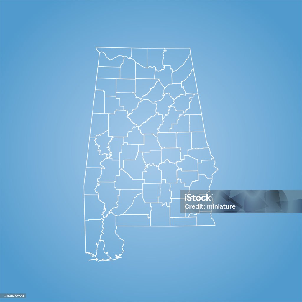 Al Map Vector Alabama Map Stock Illustration - Download Image Now - Abstract, Alabama ...