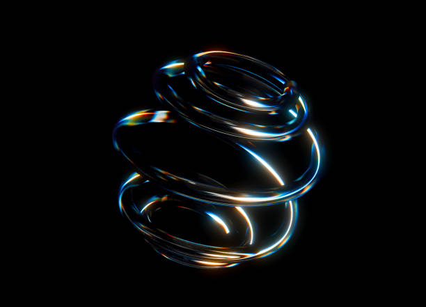 istock Spiral glass abstract geometry 3D. 3D illustration render. 2160593944