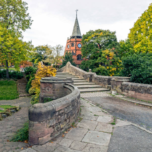 View of Port Sunlight Village, Wirral, UK