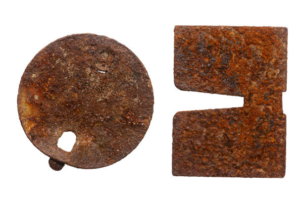 Close-up of weathered rusty metal texture background.