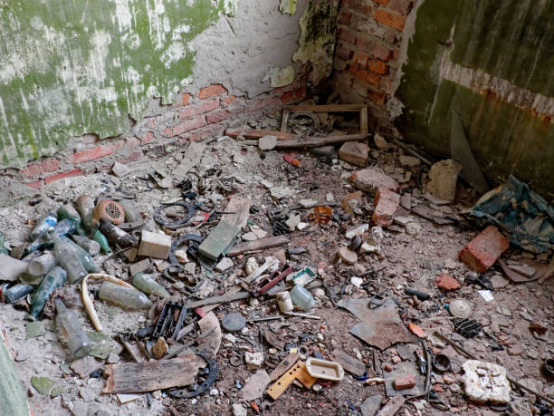 istock A pile of debris in an abandoned building. 2160597980