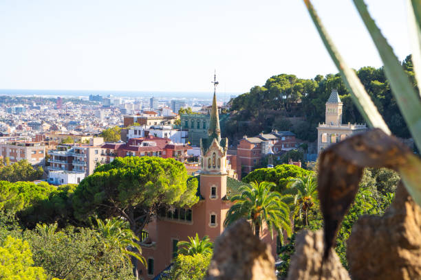 istock Stunning panoramic view of Barcelona cityscape 2160599023