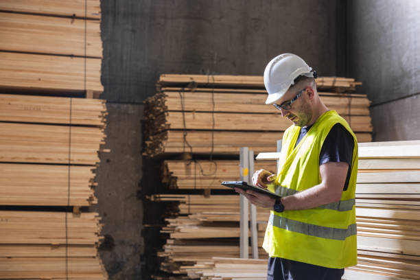 istock Efficient warehouse inventory management in the wood industry. 2160602246