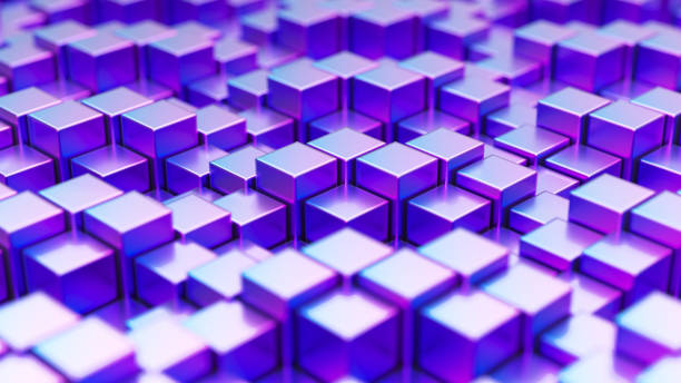 istock 3d rendering Abstract square background with a metal sense of technology 2160602490