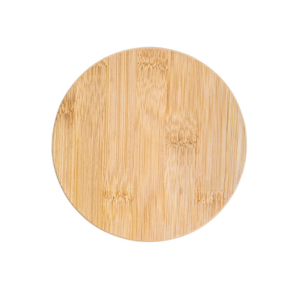 istock Round bamboo jar's cap isolated over the white background 2160604067